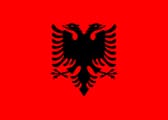 The National Flag of Albania is shown as a flat sticker