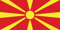 The National Flag of North Macedonia is shown as a flat sticker