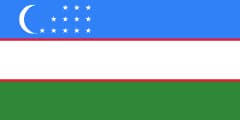 The National Flag of Uzbekistan is shown as a flat sticker