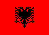The National Flag of Albania is shown as a flat sticker