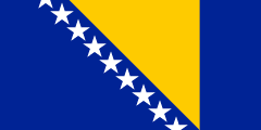The National Flag of Bosnia and Herzegovina is shown as a flat sticker