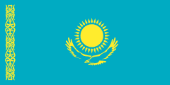 The National Flag of Kazakhstan is shown as a flat sticker