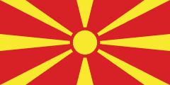 The National Flag of North Macedonia is shown as a flat sticker