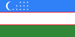 The National Flag of Uzbekistan is shown as a flat sticker