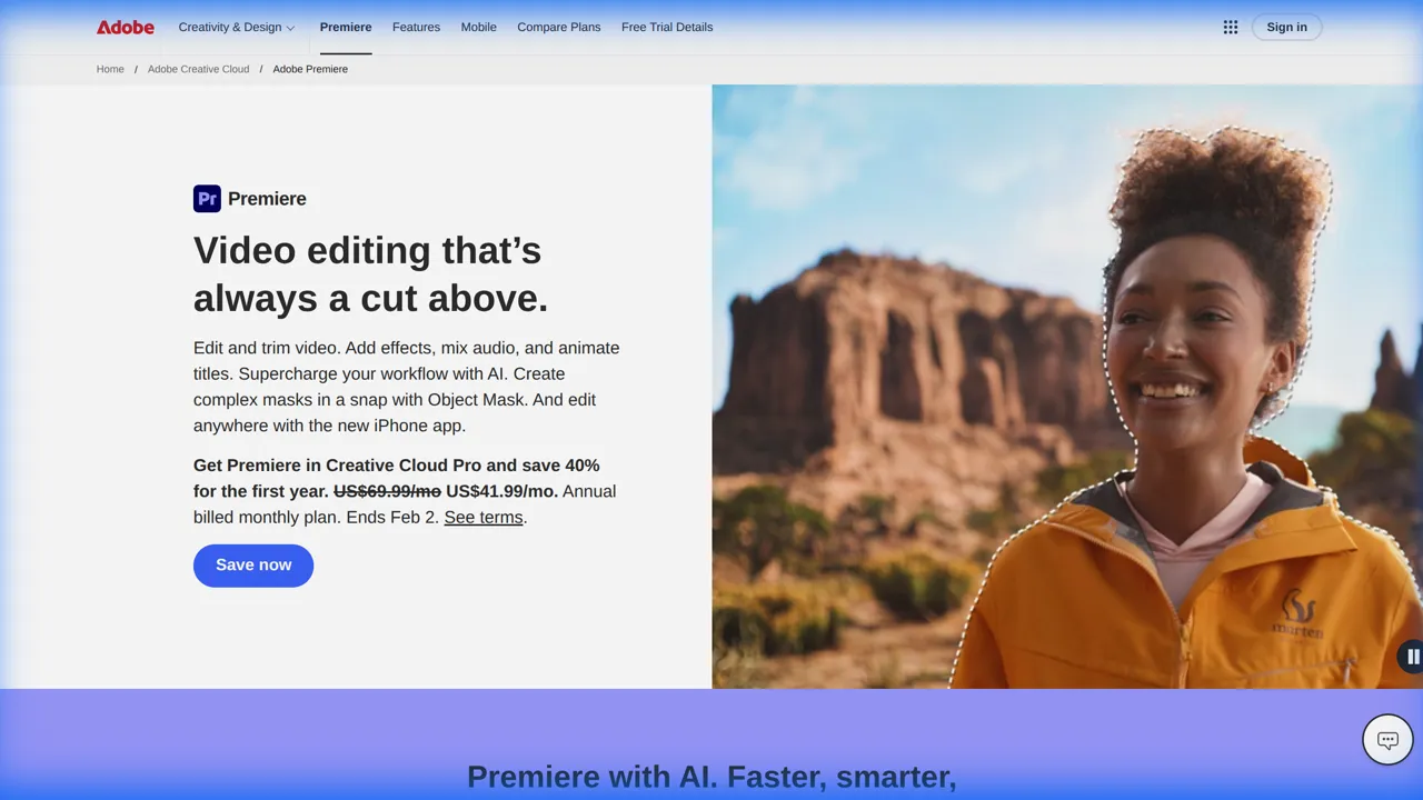 Adobe Premiere Pro Homepage