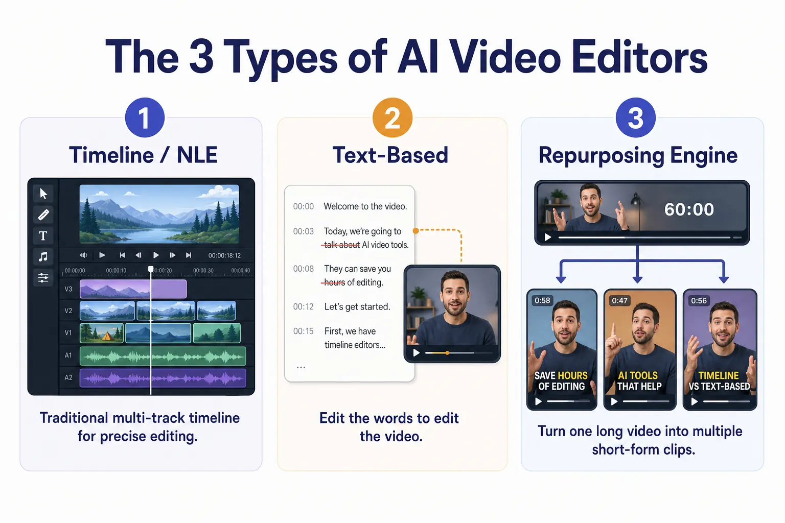 The three types of AI video editors explained