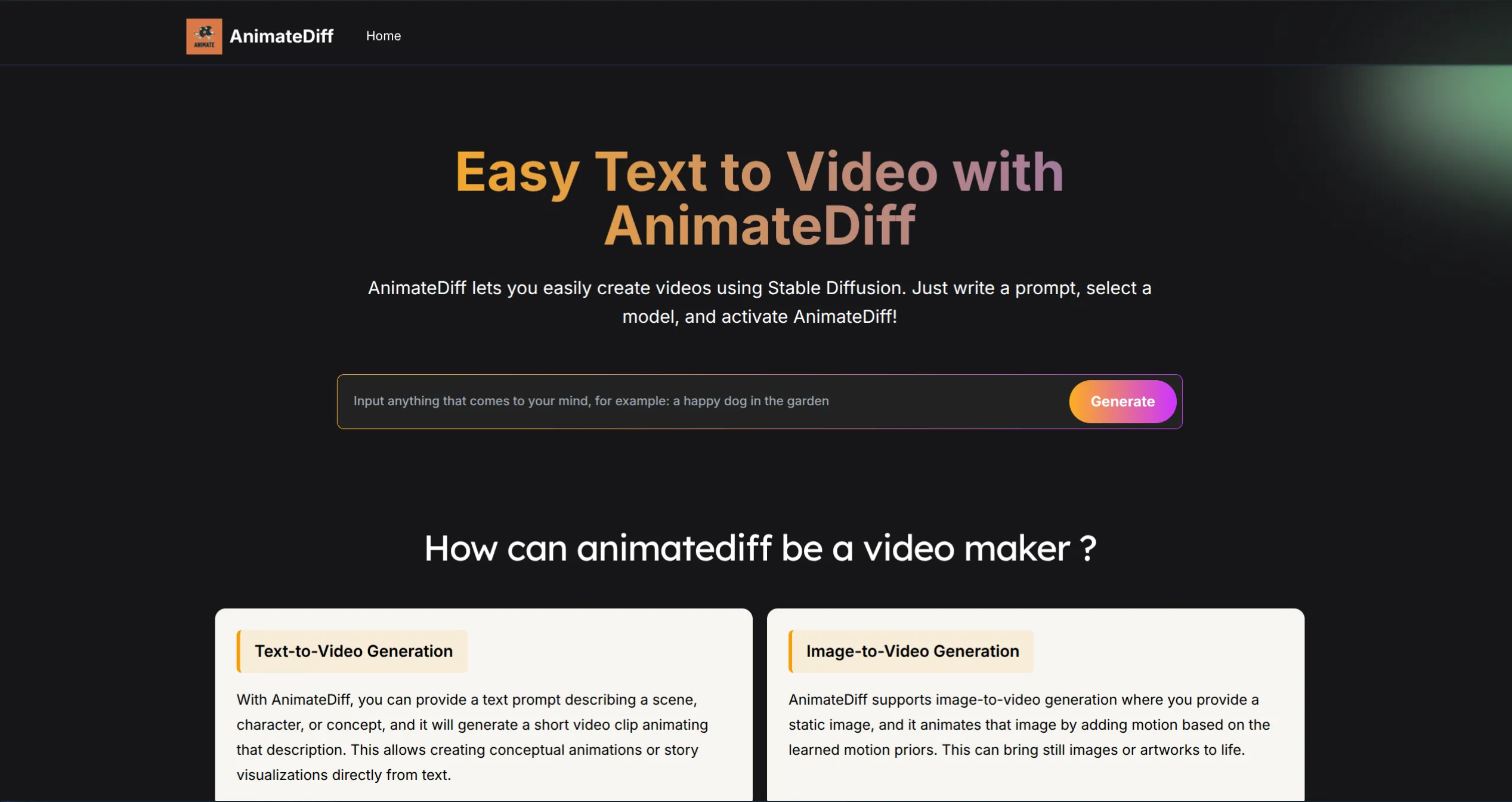 AnimateDiff Interface