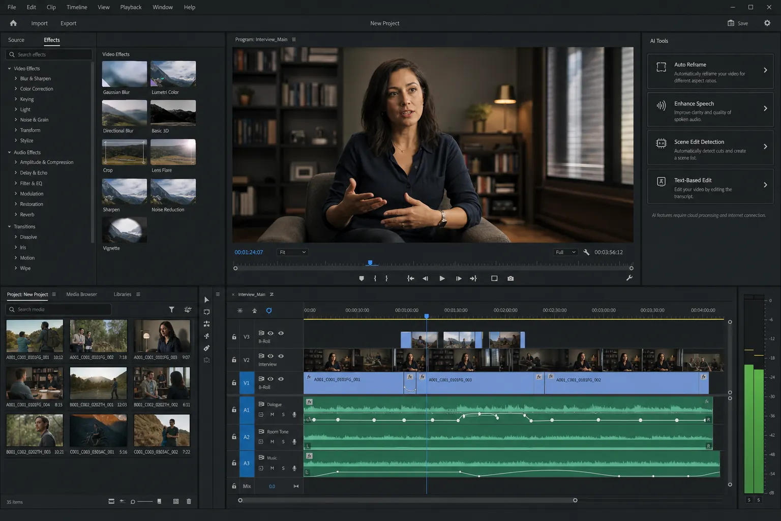 Adobe Premiere Pro AI video editing