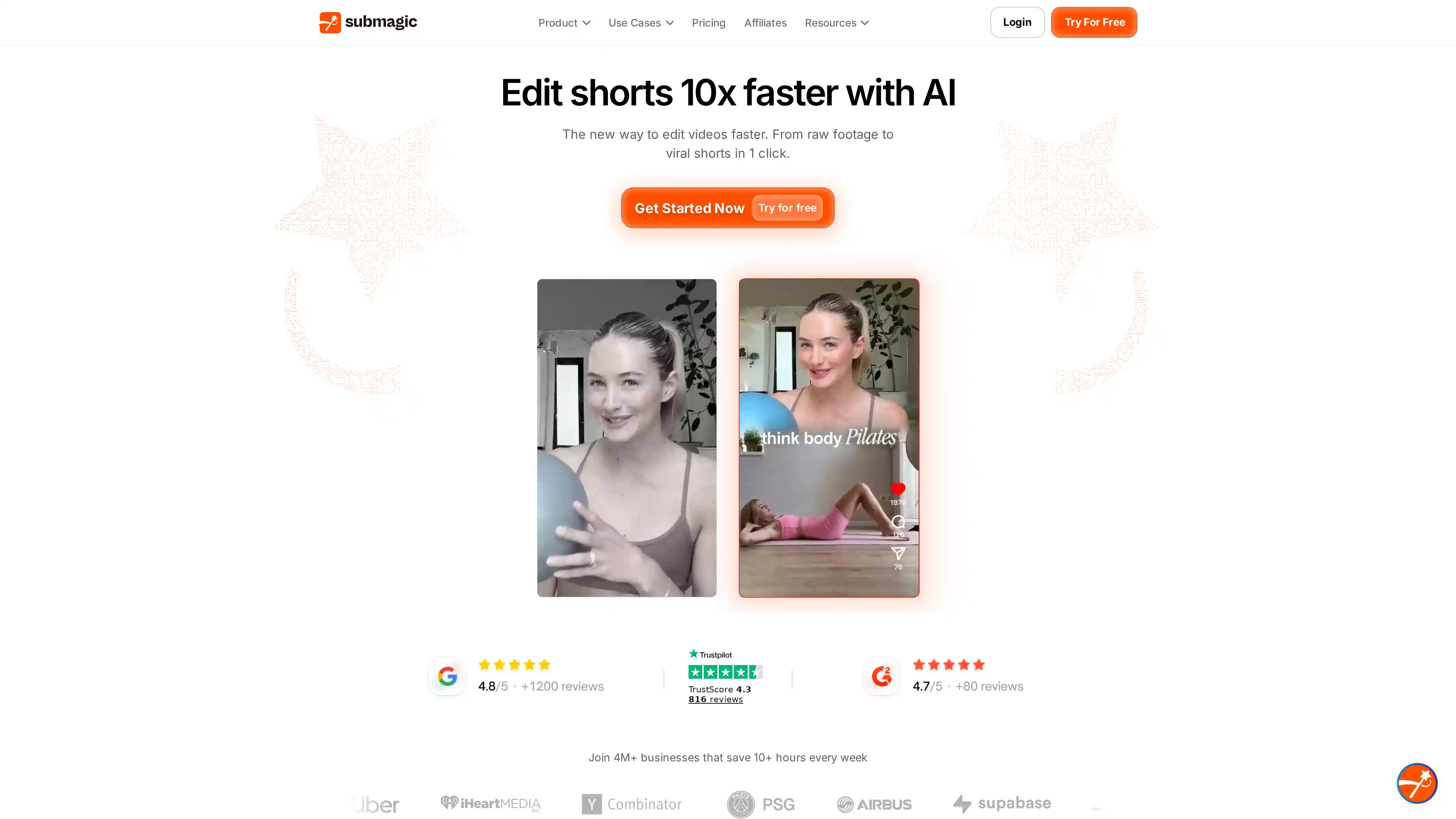 Submagic AI caption tool for short-form video