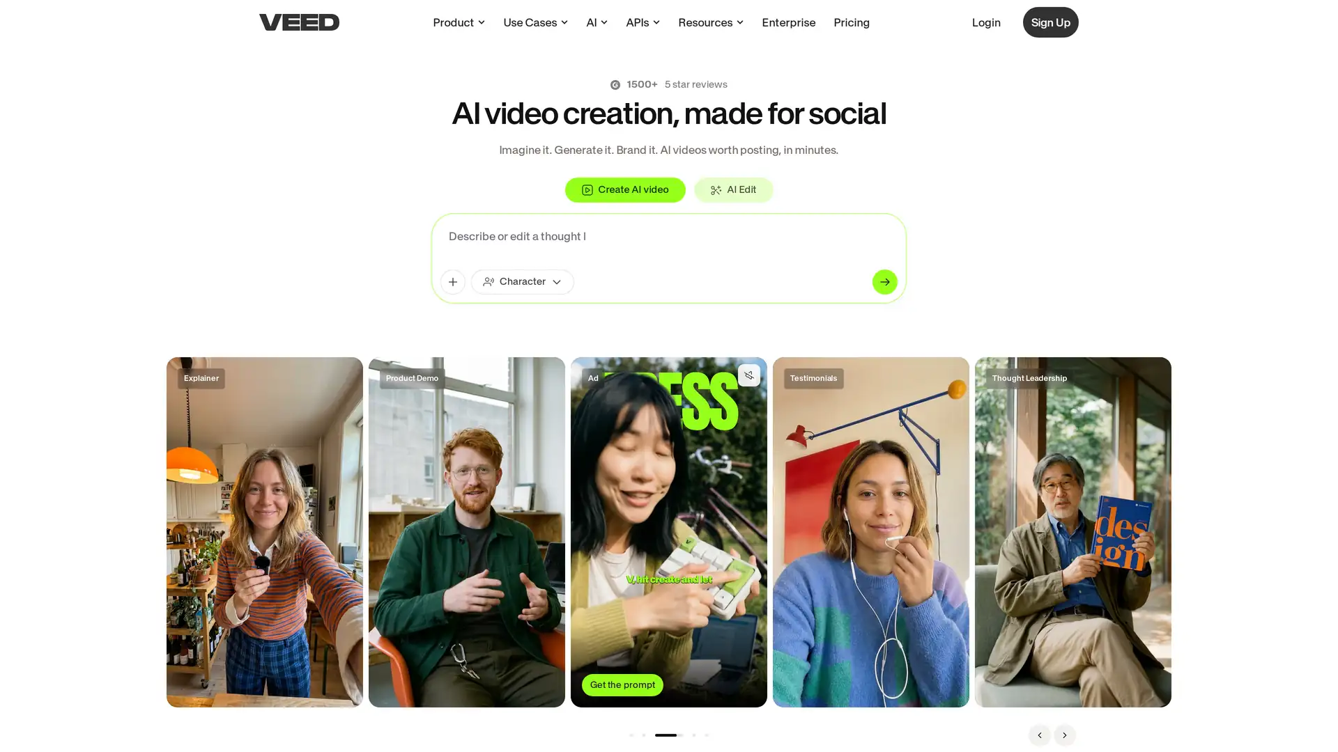 VEED.io browser-based AI video editor