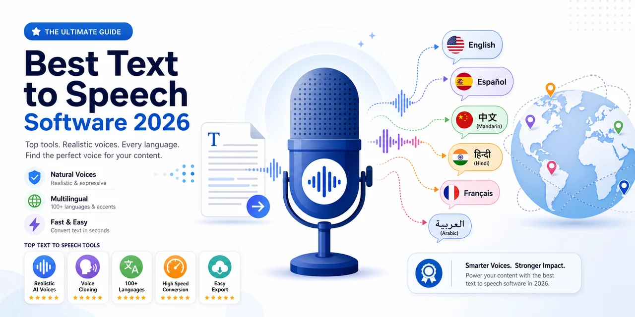 Best text to speech software 2026 hero illustration
