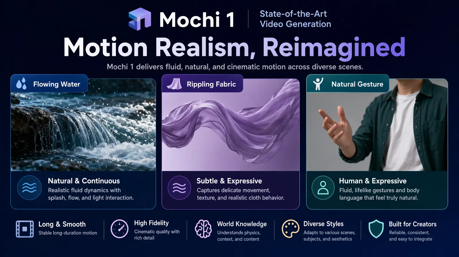 Mochi 1 open source AI video generator motion realism demo
