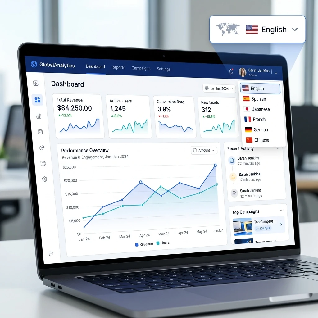 SaaS Multilingual Dashboard