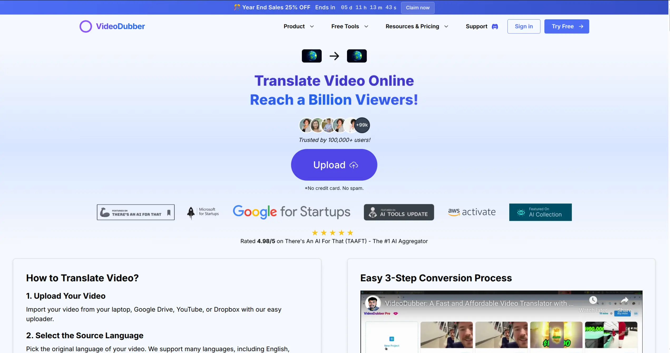VideoDubber Homepage